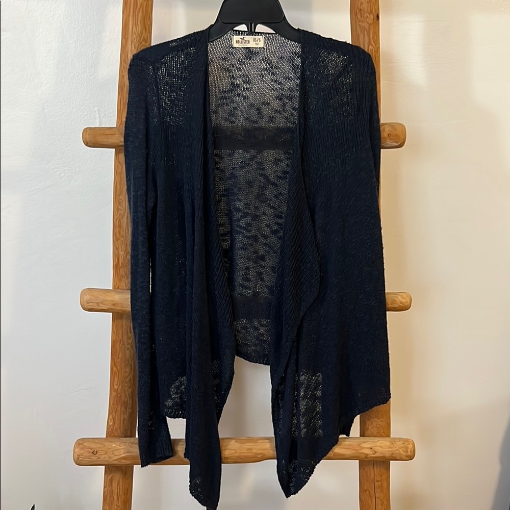 Hollister Blue Cardigan Sweater Open Front